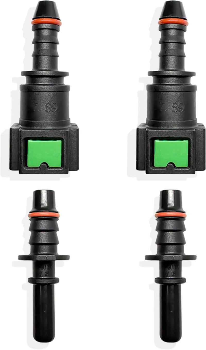 Japtend Fuel Line Quick Connect Set, 2 Sets Fuel Line Hose Release Connect Fittings Include Straight Pipe Connector SAE 7.89mm to ID 6mm - Image 1